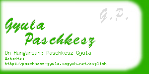 gyula paschkesz business card